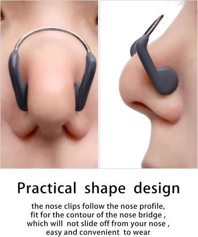 مشابك الأنف الواقية للتدريب على السباحة من جوفيتيك للبالغين والأطفال والمبتدئين في السباحة، مقاسين (رمادي، 6 قطع) in Kuwait