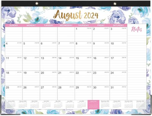 تقويم مكتب 2024-2025 - يوليو 2024 - ديسمبر 2025، تقويم مكتب شهري كبير لمدة 18 شهرًا، 22 بوصة × 17 بوصة، وسادة مكتب، كتل كبيرة مسطرة، قائمة المهام والملاحظات، أفضل تقويم مكتب/جدار للتخطيط والتنظيم in Kuwait