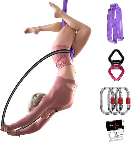 مجموعة أدوات الطوق الهوائية من PRIOR FITNESS للبالغين، حلقة احترافية للياقة البدنية من الفولاذ المقاوم للصدأ ذات نقطة واحدة (قطر الأنبوب: 25 مم و32 مم) in Saudi Arabia