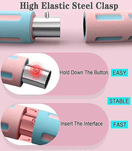 طوق هولا هوب المرجح للبالغين لفقدان الوزن - 8 أقسام قابلة للفصل للنساء، طوق تمرين مبطن ناعم، دائرة لياقة بدنية محمولة وقابلة للتعديل لتمارين الصالة الرياضية المنزلية in Kuwait