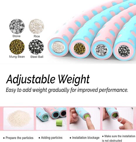 طوق هولا هوب المرجح للبالغين لفقدان الوزن - 8 أقسام قابلة للفصل للنساء، طوق تمرين مبطن ناعم، دائرة لياقة بدنية محمولة وقابلة للتعديل لتمارين الصالة الرياضية المنزلية in Kuwait