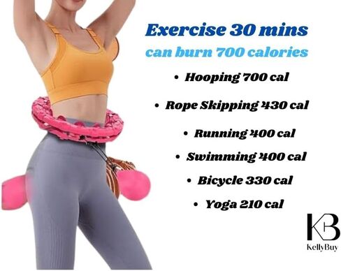 طوق هولا هوب الموزون من إنفينيتي هوب للمتعة واللياقة البدنية - فقدان الوزن 24 عقدة قابلة للفصل ووزن قابل للتعديل، كرة دوارة أوتوماتيكية للبطن، معدات لياقة بدنية للبالغين والأطفال - حل كامل للتمرين in Kuwait