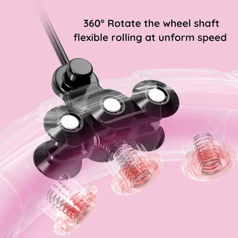 هولا هوب المرجح للبالغين | 28 عقدة | طوق هولا قابل للتعديل مع شريط بوصة إضافية، وشريط مطاطي، وعجلة احتياطية وعقدة قفل في حقيبة حمل ذكية | كرة جاذبية ناعمة بزاوية 360 درجة للياقة البدنية وفقدان الوزن in Kuwait