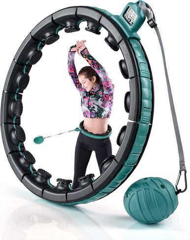 Smart Weighted Hula Hoop for Adults Weight Loss– Fully Adjustable with Detachable Knots – 2 in 1 Abdomen Fitness Massage Infinity Hoops in Kuwait