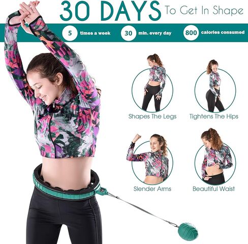 Smart Weighted Hula Hoop for Adults Weight Loss– Fully Adjustable with Detachable Knots – 2 in 1 Abdomen Fitness Massage Infinity Hoops in Kuwait