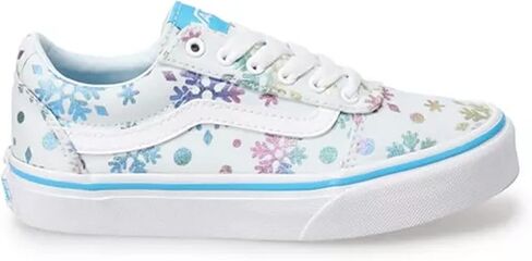 Vans Ward Girls' Sneakers Foil Snowflakes Blue, 6 in Saudi Arabia