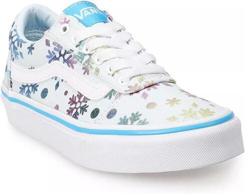 Vans Ward Girls' Sneakers Foil Snowflakes Blue, 6 in Saudi Arabia