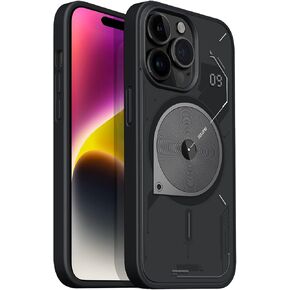 Aulumu A15 for Magnetic iPhone 14 Pro Case, Compatible with MagSafe, Hard Shell, Semitranslucent Matte Cover, Anti-Fingerprint, Slim Soft TPU Frame, 6.1 inch, Black