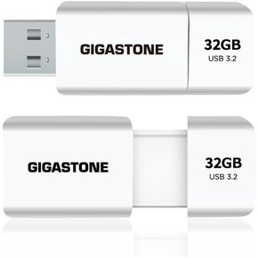 GIGASTONE Z60 32GB 2-Pack USB 3.2 Gen 1 Flash Drive, 100/40 MB/s Ultra High Speed Pen Drive, Capless Retractable Design Thumb Drive, USB 2.0 / USB 3.0 / USB 3.1 Interface Compatible