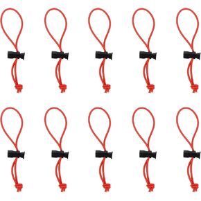 HARFINGTON 10pcs Elastic Cable Tie 5.9" Multipurpose Extra Thick Cable Organizer Adjustable Cable Strap Toggle Tie Reusable Tangle for Home Office Travel, Red