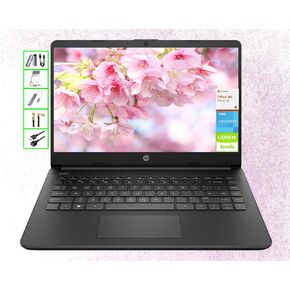HP AI-Powered Laptop with Microsoft Office and 1TB Cloud Storage Included for 1-Year| 14" HD PC| 16GB RAM| 128GB SSD & 128GB External SSD| Intel 4-Core CPU| Webcam| Copilot Ready| Win11| LE Bundle