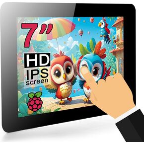 OSOYOO 7-Inch Touch Screen RPi DSI Display for Raspberry Pi 5, 4, 3 Model A, B - 800x480 IPS Monitor, Plug-and-Play Compatible with Raspberry Pi OS Ubuntu Kali RetroPie, etc