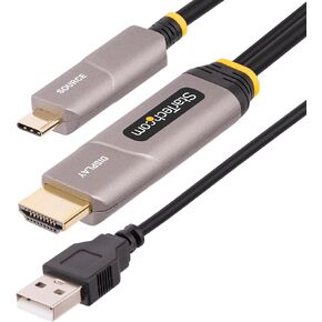 StarTech.com 30ft (9.15m) USB-C to HDMI 2.0 Active Optical Cable (AOC), 4K 60Hz, USB Type-C to HDMI Adapter Cable, CL3 Rated