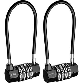 AMIR Newest 3.5 Inch Long Shackle Combination Padlock, 4 Digit Resettable Padlock, Waterproof Handle Padlock for School, Employee, Gym, Sports Locker, Gate, Case, Toolbox, Fence, Bike, Luggage