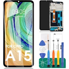 for Oppo A15 Screen for Oppo A15 LCD Display for Oppo A16K Screen Replacement for Oppo A15S Touch Screen Digitizer Assembly Replacement with Frame Black (Not for Samsung A15)