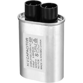 PATIKIL Microwave Capacitor, 0.85uF AC 2100V High Voltage Capacitor 7mm Pin Distance for Universal Microwave Oven, Silver Tone
