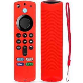 3 Pack Remote Cover for FireStick 3rd Gen 2021 / 4K Max 2021 - Silicone Case for FireSticksticktv 4K+ 2021 Voice Remote Case Cover Sleeve Skin with Lanyard - Red Blue Purple