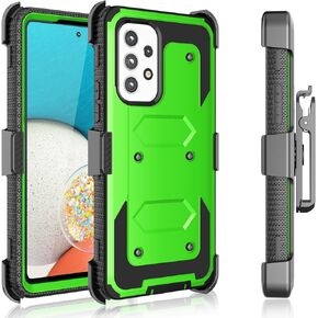 Tekcoo Holster Clip for Galaxy A53 5G Case [Tshell] Shock Absorbing [Built-in Screen] [Kickstand Locking Belt] Carrying Secure Swivel Defender Full Body Cover for Samsung Galaxy A53 5G Black