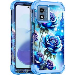Miqala for Moto G 5G 2024 Case,Glow in The Dark Three Layer Heavy Duty Shockproof Full Body Protection Hard Plastic Bumper+Soft Silicone Protective Case for Motorola Moto G 5G 2024,Dark