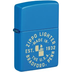 Zippo Seal Design Sky Blue Matte Pocket Lighter