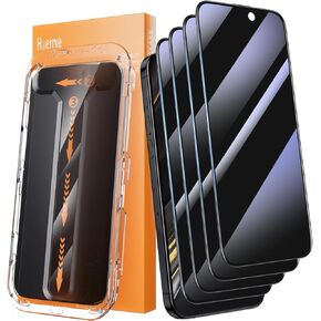 Hoerrye for iPhone 15 Pro Privacy Screen Protector, [Auto Dust-Elimination] 25-Degree Anti Spy, Bubble-Free, 2.5D Full-Coverage Tempered Glass for iPhone 15 Pro - 2 Pack