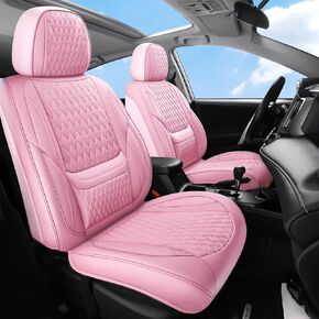 Leather Car Seat Covers,Car Seat Covers Full Set,Automotive Seat Covers 5 Seats,Fit for Most Cars SUV and Most Sedans Hatchbacks Crossovers,Breathable Waterproof Full Wrapping Edge Seat Covers