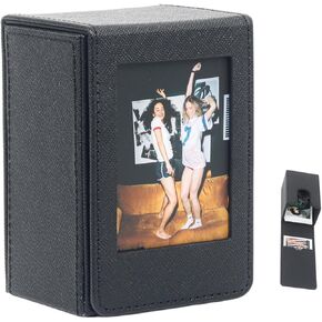 حقيبة تخزين حامل الصور Orga'Neat لفيلم Fujifilm Instax Mini Film 12/11/90/40/9/8/7/7+/EVO، حامل صور Instax Mini من جلد البولي يوريثان مع جيب خارجي، حتى 50 صورة (أسود) in Kuwait