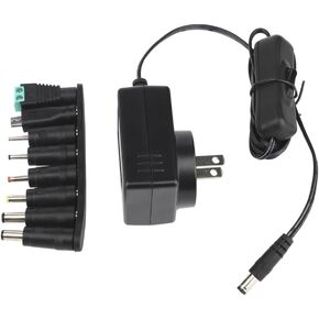 UL 1310 24V 0.5A 500mA Power Supply Adapter, 100V~240V AC to DC 24 Volt 12W Converter 5.5x2.1mm with 8 Selectable Adapter Plugs for LED Strip Light, CCTV Camera, BT Speaker, GPS, Webcam, Router