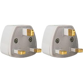 UK Travel Adapter,US to UK Travel Plug Adapter, Travel Essentials for USA to Dubai Scotland British England Hong Kong Irish Ireland, UAE Travel Plug Adapter (Type G), White, Standard (2pcs UK Type)