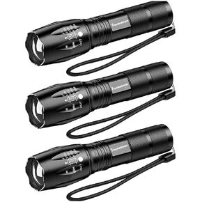 Pocketman 1200 Lumens LED Flashlight Handheld Torch with 5 Modes (3 Pack)