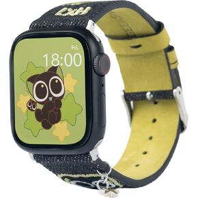 GeekShare Denim Watch Band for Apple Watch Series 1-9 SE 42/44/45/49mm case,Adjustable Watch Strap Replacement Band Compatible with Apple Watch - The HEI Series