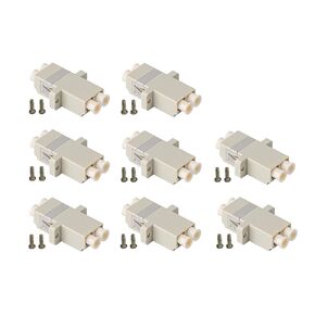 SpeedyFiberTX - 8-Pack Beige Duplex LC to LC Fiber Optic Adapters Couplers for Multimode Fiber Patch Cable | Duplex LC Adapters with Screws