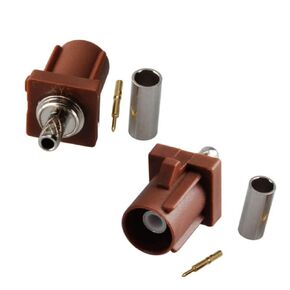Coaxial Connector for Navigation 2Pcs Brown F Code Fakra Plug Connector Fakra F Brown Male Connector TV2 for RG316 RG174 LMR100 Cable