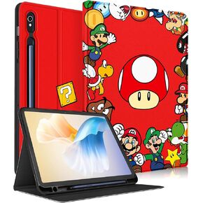 Trendy Fun for Samsung Galaxy Tab S9 Case 11 inch/ S9 Fe 5G 10.9 inch 2023 Cute Cartoon Kawaii Smart Covers for Boys Girls Kids Teens Pattern Cool Design Stand Folio for Galaxy Tab S9/S9fe, RedMogu