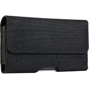 Rugged Nylon Cellphone Belt Clip Case Holster Pouch Holder with Belt Loops for iPhone 15 Pro Max, 15 Plus, 14 Pro Max, 14 Plus, 13 Pro Max/Galaxy S20 Fe S23 Plus S21+ S10 Plus A54 5G A53 5G