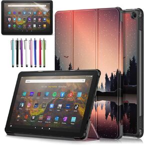 Case for Amazon Fire HD 10 Tablet 10.1" Inch Display (13th Generation, 2023 Released) - Lightweight Tri-fold Stand Cover Case + 1 Screen Protector and 1 Stylus (Forest Dusk)