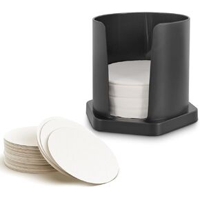 Coffee Filter Holder with 200 Count Paper Filters Compatible with Aeropress XL Espresso Maker Replacement Round Disposable Coffee Filters and Holder Coffee Accessories Pack