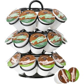 K Cup Holder, Coffee Pod Holder for Keurig, Coffee Pod Organizer Carousel for K-cups, Compatible with Keurig Pods and Dolce Gusto, Holds 27 Pods, 360-Degrees Rotating -Black