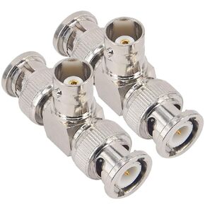 Boobrie 2-Pack BNC Female to Dual BNC Male BNC Splitter 3 Way Video Connector BNC T-Shape Triple Tee Adapter 1 in 2 Out for CCTV Camera Wireless Devices