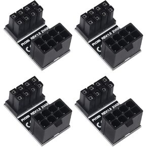 4pcs ATX 8Pin Female to 8pin Male 180 Degree AngledPower Adapter for Desktops Graphics Card.(Down Angled)
