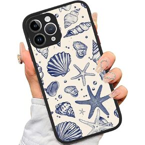 Compatible for iPhone 13 Case, Coastal Beach Summer Blue Ocean Seashell Aesthetic Protective Phone Case (for iPhone 13), RUI-97A-A