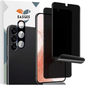 [عبوة من قطعتين+1] واقي شاشة للخصوصية لهاتف Galaxy S24 Plus مع واقي عدسة كاميرا من الزجاج المقوى، طبقة TPU مرنة مضادة للتجسس [يدعم معرف بصمة الإصبع] [ليس زجاجيًا] لهاتف Samsung Galaxy S24 Plus 5G