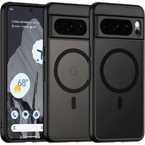 TIANNIUKE Magnetic Case for Google Pixel 8 Pro, Translucent Matte Anti-Fingerprint,Compatible with MagSafe,Slim Fit Shockproof Protective Phone Case for Pixel 8 Pro Case (Black)