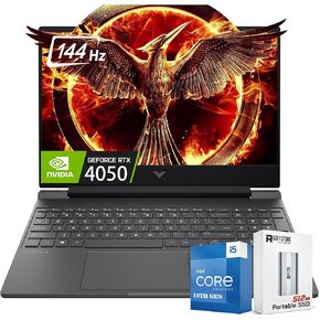 HP Victus 15.6" FHD 144Hz RTX 4050 Gaming Laptop, 13th Intel 8-Core i5-13420H (Beats Intel i7-1260P), Backlit KB, WiFi 6, Bluetooth 5.3, W/512GB PSD, Windows 11 Home(64GB |4TB SSD)