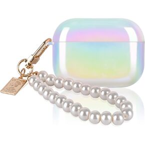 Sparkle Case Compatible for Airpods Pro 2 2022 with Silver Butterfly Keychain, Glitter Bling Colorful Butterfly Pretty Soft TPU Protective Cover for Airpods Pro 2nd Generation for Women