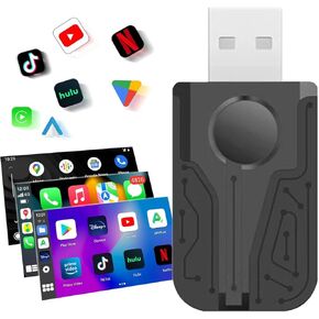 Wireless Carplay Adapter, 5s Auto Connect, Convert Wired to Wireless Carplay Adapter, Plug and Play CarPlay Wireless Adapter for Cars Equipped with Wired CarPlay and Android Auto.