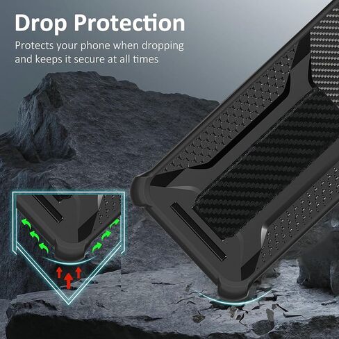Foxx A56 Case Compatible for Foxx Foxxd A56 Phone Case Stand Cover [with Tempered Glass Screen Protector] Hybrid Case [Folding Support Magnetic] [Frosted Anti-Fingerprint] Black in Saudi Arabia