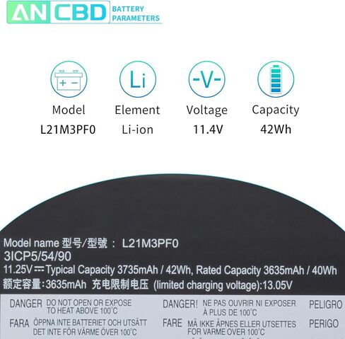 L21L3PF0 L21M3PF0 بطارية الكمبيوتر المحمول لينوفو IdeaPad 1 14ALC7 14AMN714IAU7 14IGL7 14IJL7 14IJL7 15ADA7 15ALC7 15AMN7 15IAU7 15IGL7 15IJL7 Series L21C3PF0 L21D3PF0 L21M3PF1 11.4 فولت 42 واط ساعة/3684 مللي أمبير in Kuwait