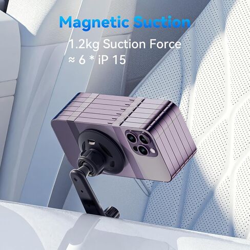 حامل هاتف السيارة المغناطيسي من ESSAGER، لحامل السيارة MagSafe، حامل الهاتف الخلوي بفتحة تهوية بدوران 360 درجة متوافق مع iPhone 15 14 13 12 Pro Max MagSafe ملحقات السيارة in Kuwait