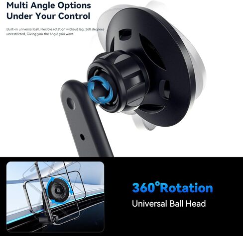 حامل هاتف السيارة المغناطيسي من ESSAGER، لحامل السيارة MagSafe، حامل الهاتف الخلوي بفتحة تهوية بدوران 360 درجة متوافق مع iPhone 15 14 13 12 Pro Max MagSafe ملحقات السيارة in Kuwait